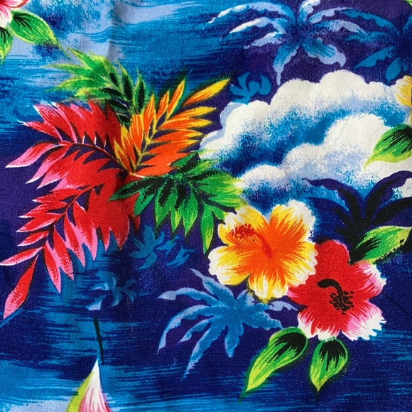 Vintage Blue Hawaiian Shirt Luau Sportswear - Picture 3 of 4